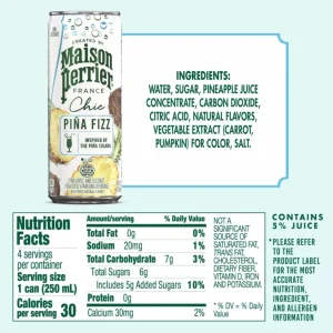 Maison Perrier Piña Fizz Alcohol Free nutrition value